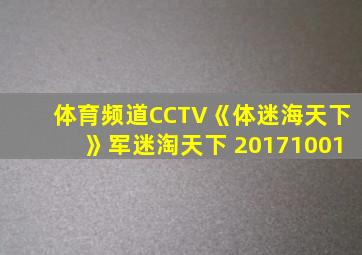 体育频道CCTV《体迷海天下》军迷淘天下 20171001